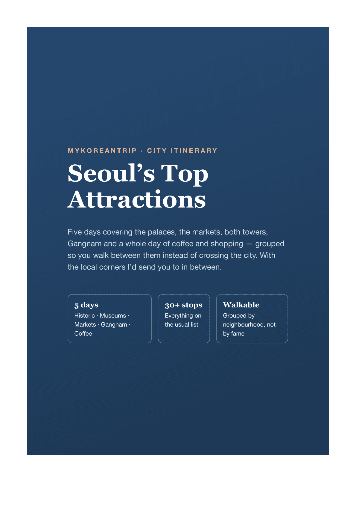 Cover of Seoul's Top Attractions: A 4-Day Itinerary